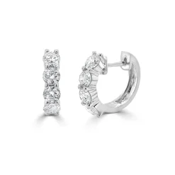 Zadok Collection Huggie 14mm Diamond Earrings