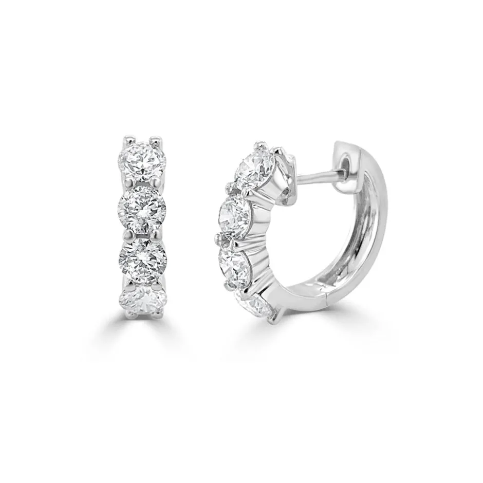 Zadok Collection Huggie 14mm Diamond Earrings