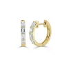 Zadok Collection Huggies With 8 Emerald-Cut Diamond Earrings