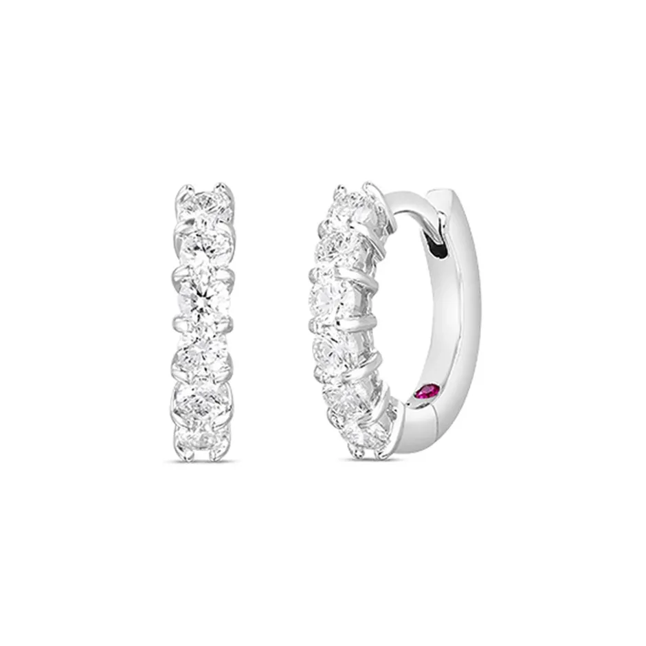 Roberto Coin Huggy Earrings With Diamonds
