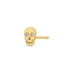 Zoe Chicco Itty Bitty Skull With Diamond Eyes Stud