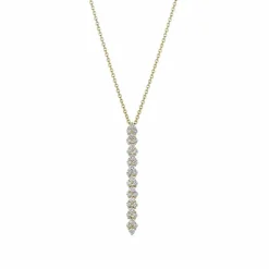 Zadok Collection Journey Shared Prong Round Diamond Pendant