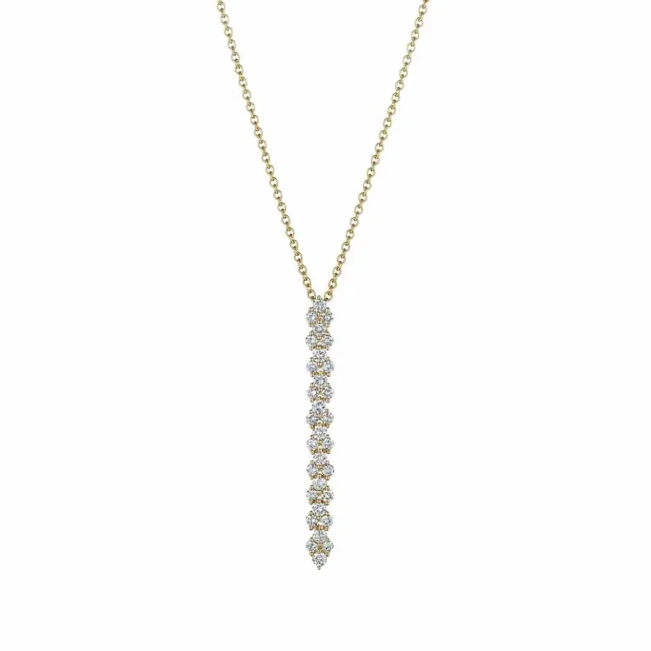 Zadok Collection Journey Shared Prong Round Diamond Pendant
