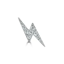 Zadok Collection 14k Gold with Diamonds Lightning Bolt Single Stud Earring