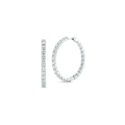 Roberto Coin Large Inside Outside 5ct Diamond Hoop Earrings