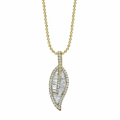 Anita Ko Large Leaf Diamond Necklace