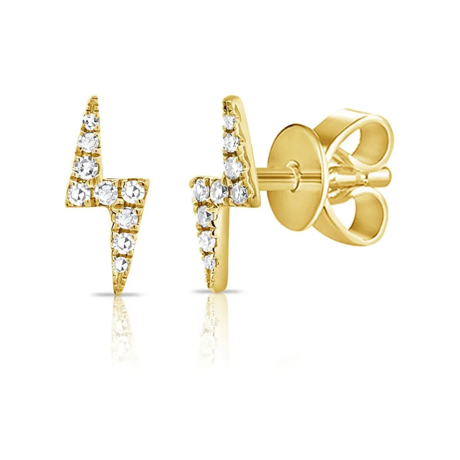 Zadok Collection Lightning Bolt Stud 0.43mm Diamond Earrings