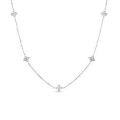 Roberto Coin Love By The Inch 5 Station Flower Necklace