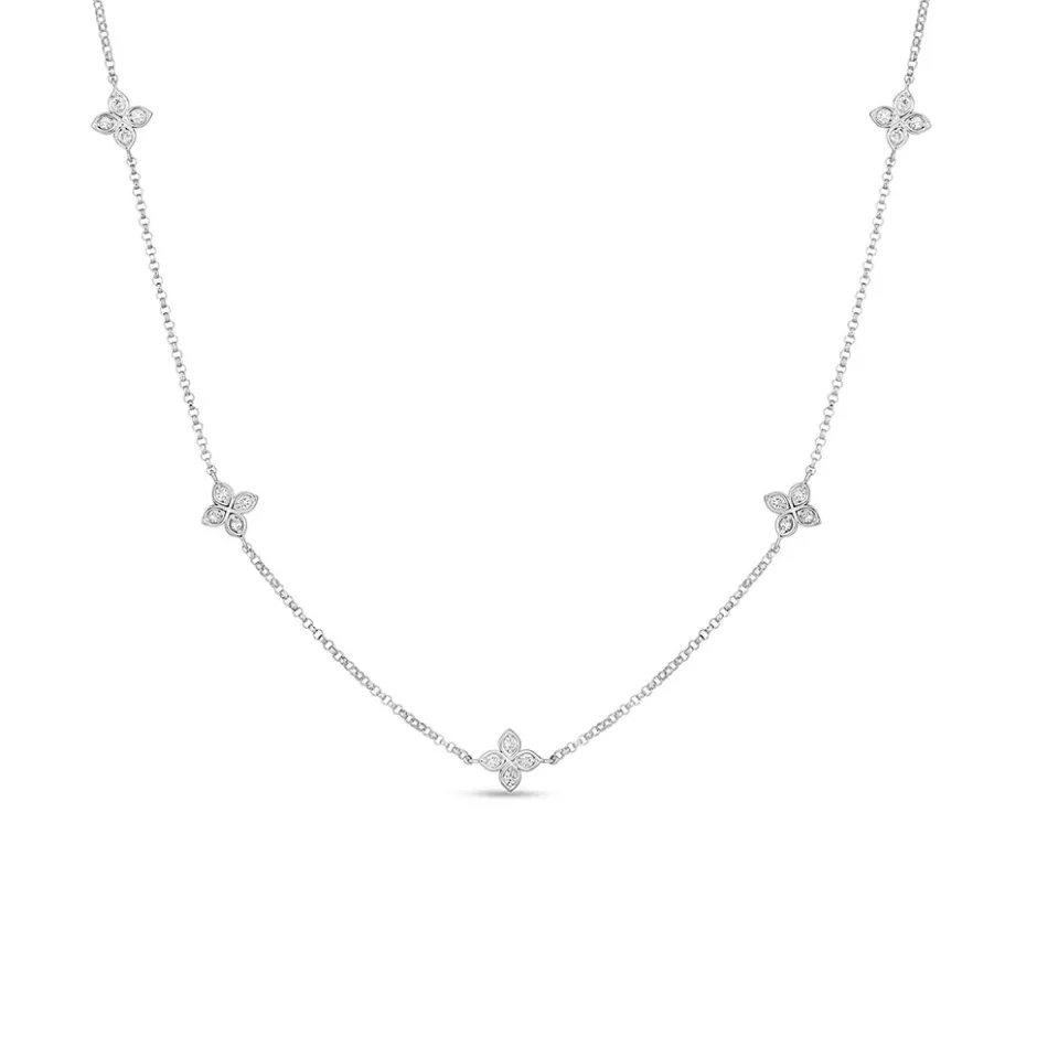 Roberto Coin Love By The Inch 5 Station Flower Necklace