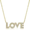 Zadok Collection Love In Block Letters Pave 0.28in Diamond Pendant