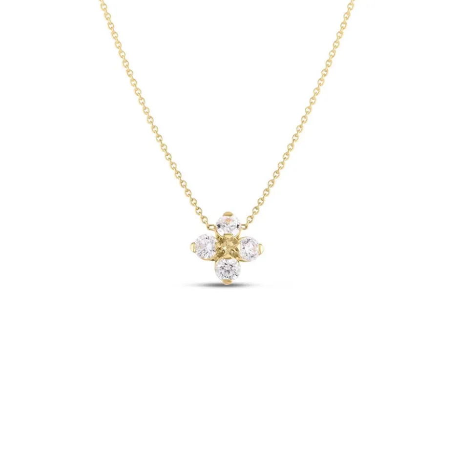 Roberto Coin Love In Verona Flower Diamond Necklace