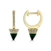 Zadok Collection Malachite & Diamond Spike Drop Huggie Earrings