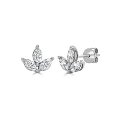 Zadok Collection Marquise Diamond Flower Studs