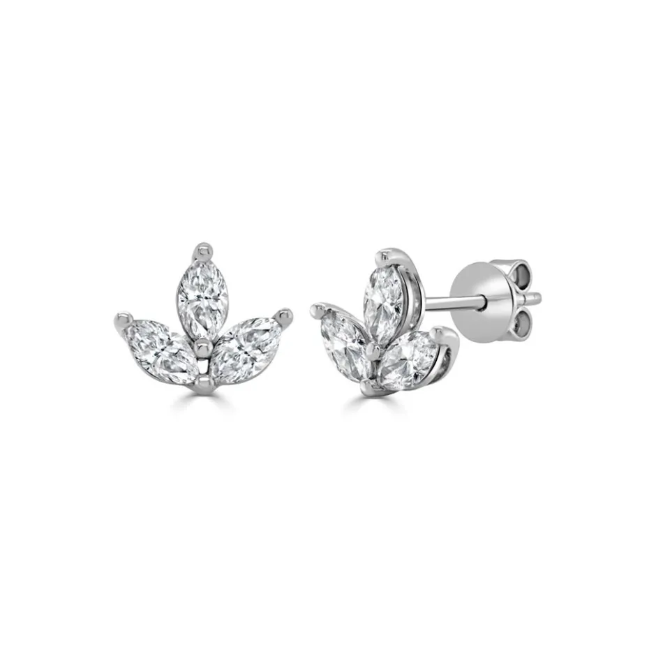 Zadok Collection Marquise Diamond Flower Studs