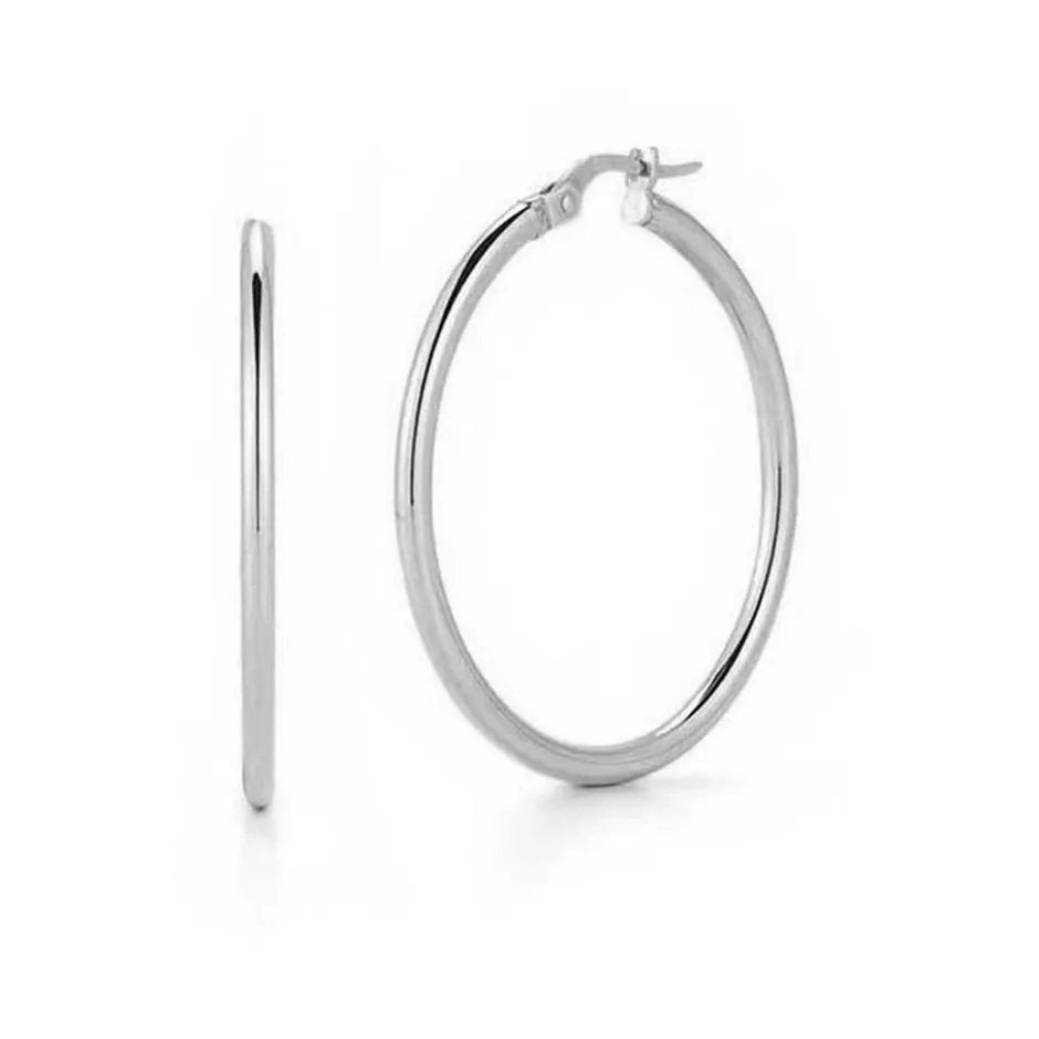 Roberto Coin Medium Round Hoop Earrings