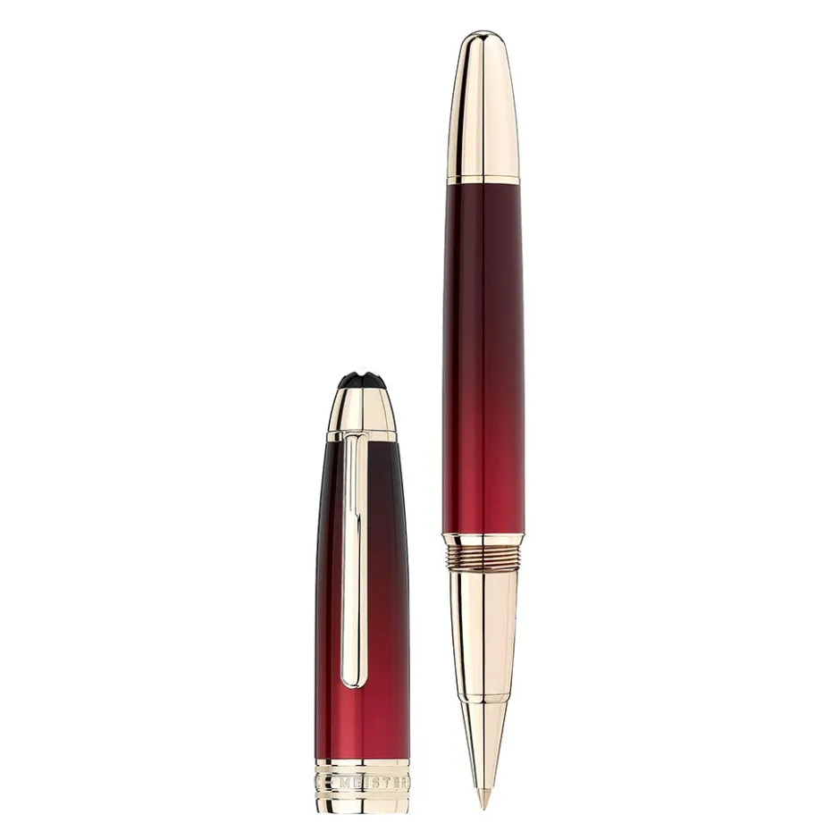 Montblanc Meisterstuck Calligraphy Solitaire Burgundy Lacquer Rollerball Pen