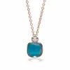 Pomellato Nudo Chunky Pave Round Diamond And London Blue Topaz Pendant