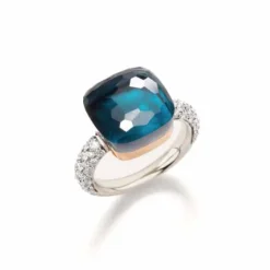 Pomellato Nudo Maxi Blue Topaz And Diamond Ring