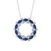 Zadok Collection Open Circle Diamond And Blue Sapphire Necklace
