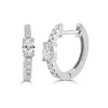 Zadok Collection Oval & Round Diamond Huggie Earrings
