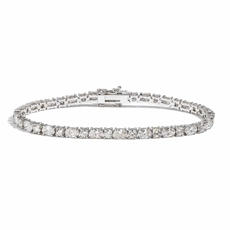 Zadok Collection Oval and Round 4 Prong Diamond Tennis Bracelet