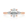 Zadok Collection Oval Diamond Pear Sidestones Engagement Ring