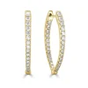 Zadok Collection Oval Huggie 1.25in Diamond Earrings