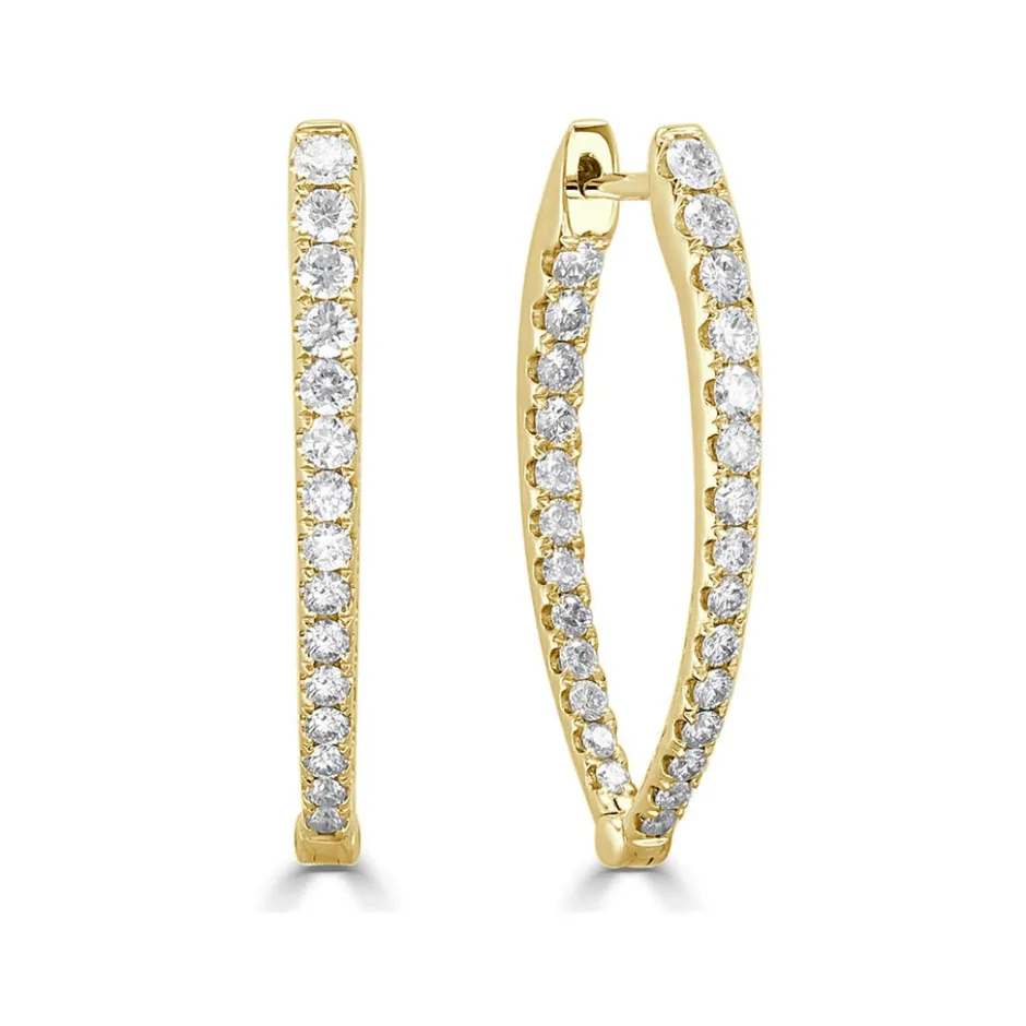 Zadok Collection Oval Huggie 1.25in Diamond Earrings