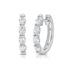 Zadok Collection Oval-Cut Diamond Huggie Earrings