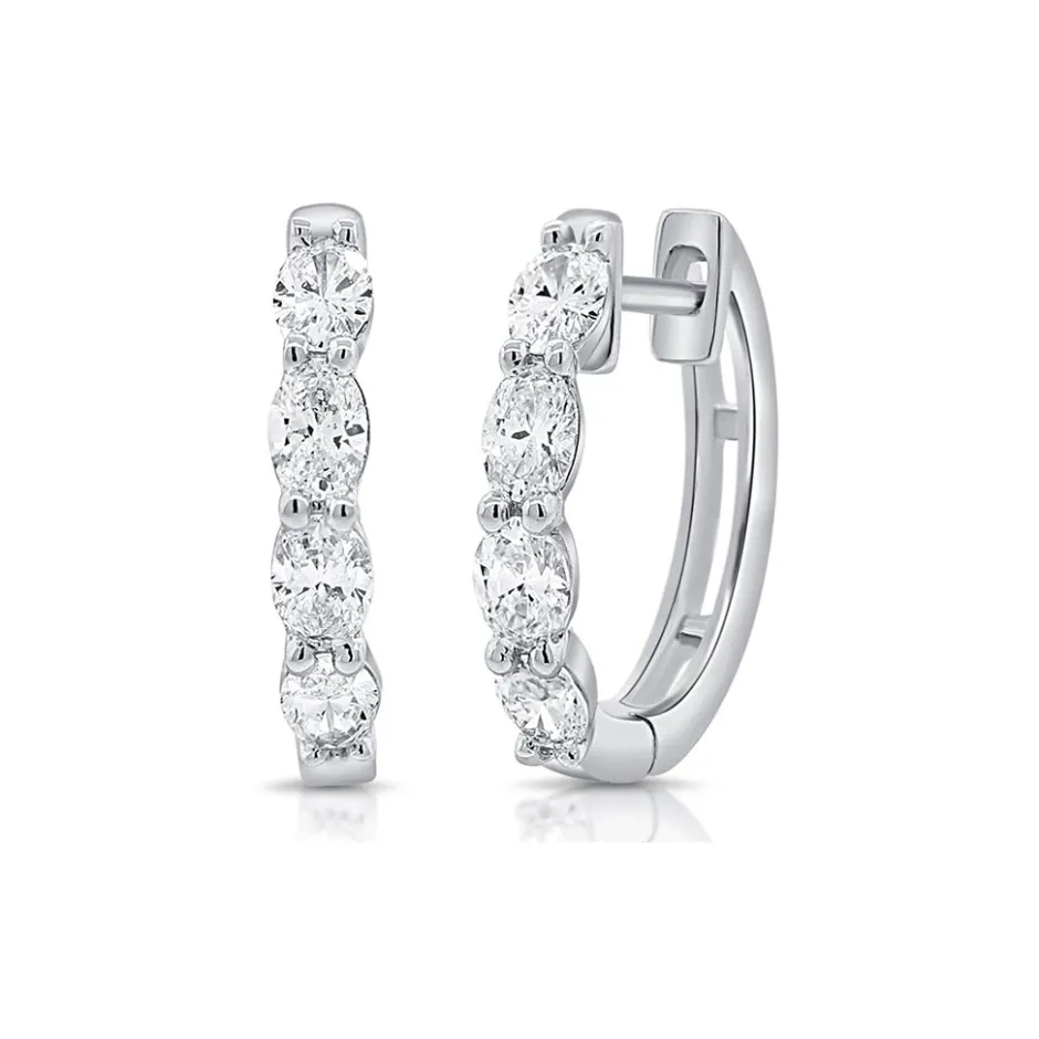 Zadok Collection Oval-Cut Diamond Huggie Earrings