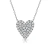 Zadok Collection Pave Diamond Heart 0.65ct Necklace