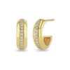 Zoe Chicco Pave Diamond Line Chubby Huggie Hoops