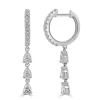 Zadok Collection Pear-Shape Diamond Drop Huggie Earrings