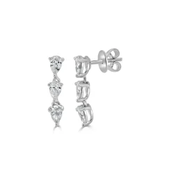 Zadok Collection Pear-Shaped Diamond Drops Earrings