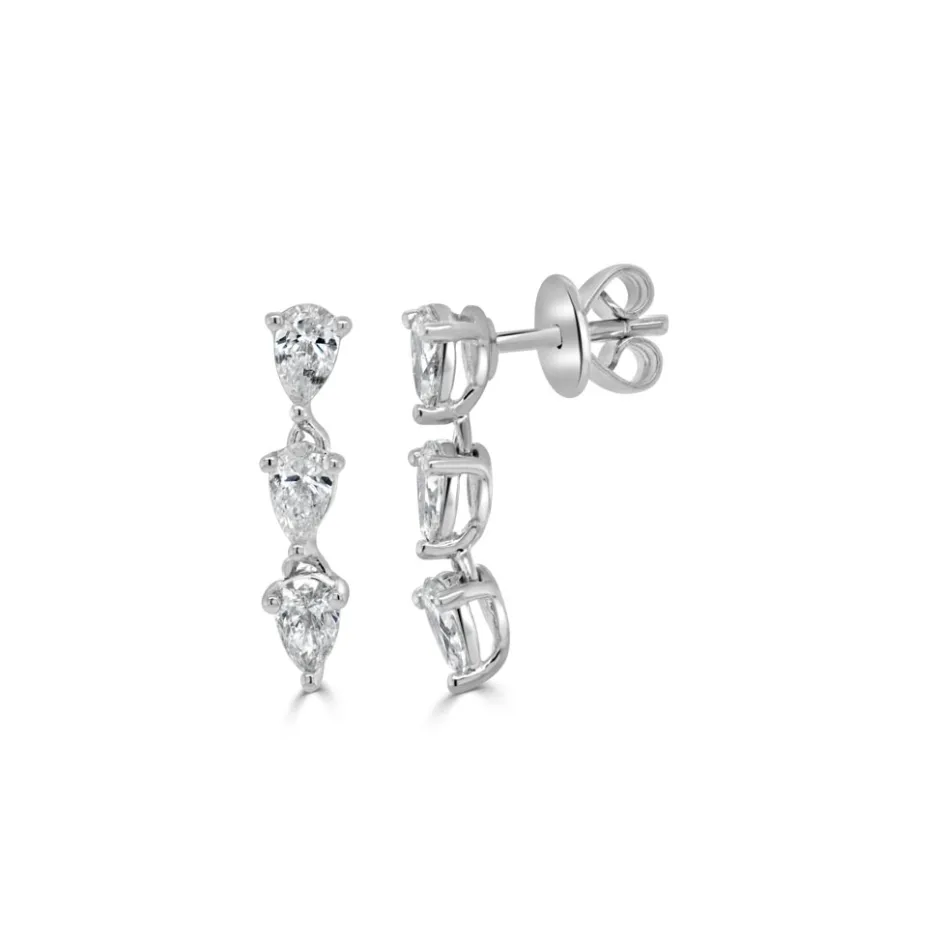 Zadok Collection Pear-Shaped Diamond Drops Earrings