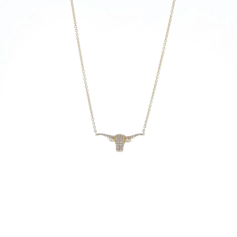 Zadok Collection Petite Diamond Longhorn Pendant