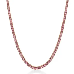 Zadok Collection Pink Sapphire Tennis Necklace