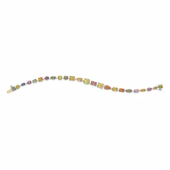 Zadok Collection Platinum Multi-Colored Diamond Tennis With 9.01ctw Multi-Fancy Shape Diamonds Bracelet