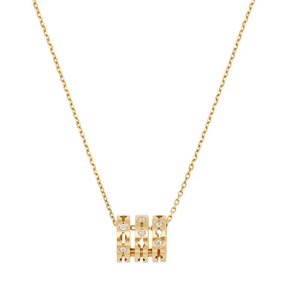 Dinh Van Pulse Necklace Yellow Gold and Diamonds