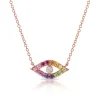 Zadok Collection Rainbow Sapphire Evil Eye Necklace