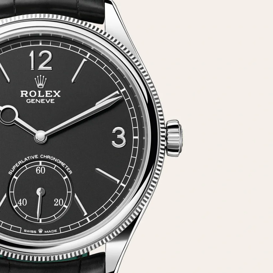 rolex 1908 39 mm, 18 ct white gold, polished finish M52509-0002