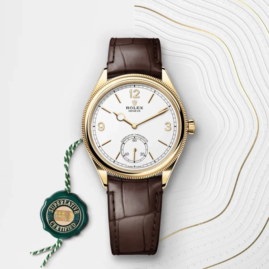 rolex 1908 39 mm, 18 ct yellow gold, polished finish M52508-0006