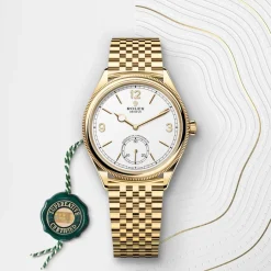 rolex 1908 39 mm, 18 ct yellow gold, polished finish M52508-0008