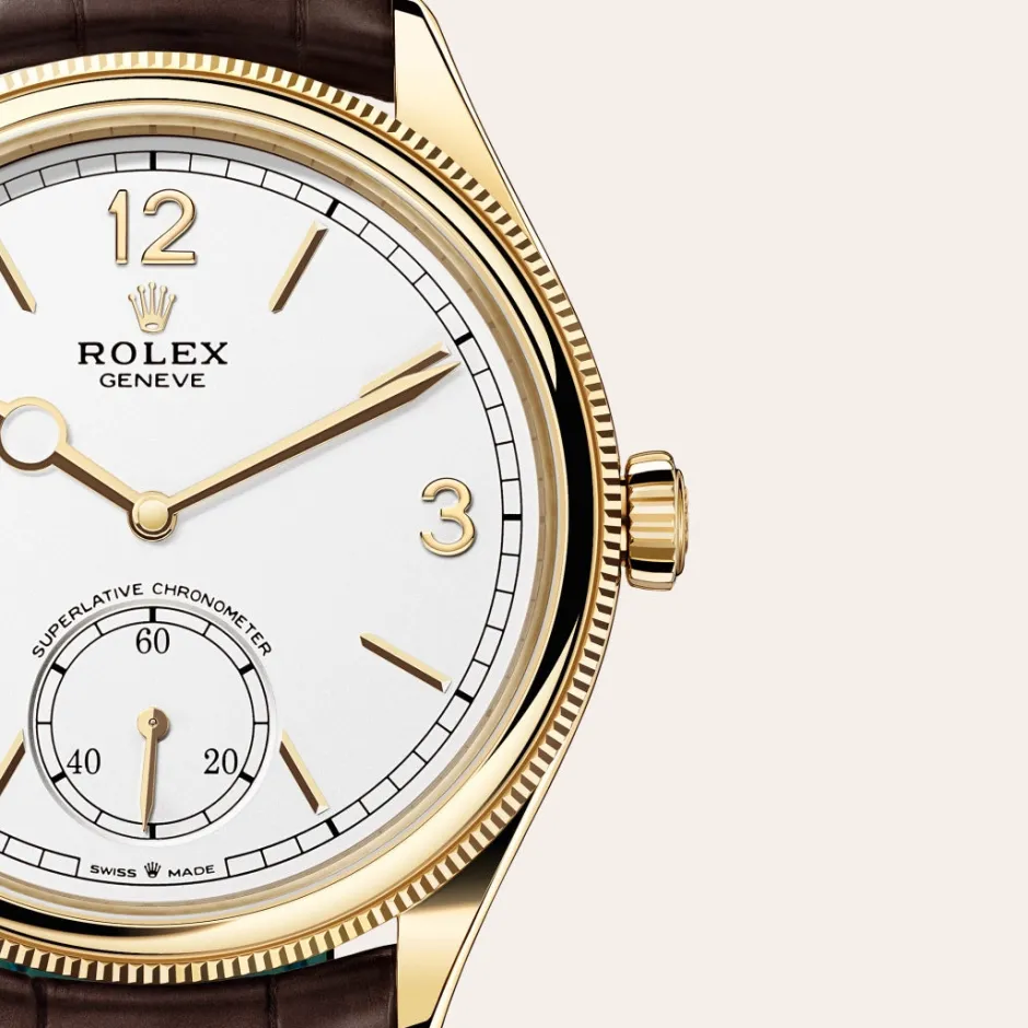 rolex 1908 39 mm, 18 ct yellow gold, polished finish M52508-0006