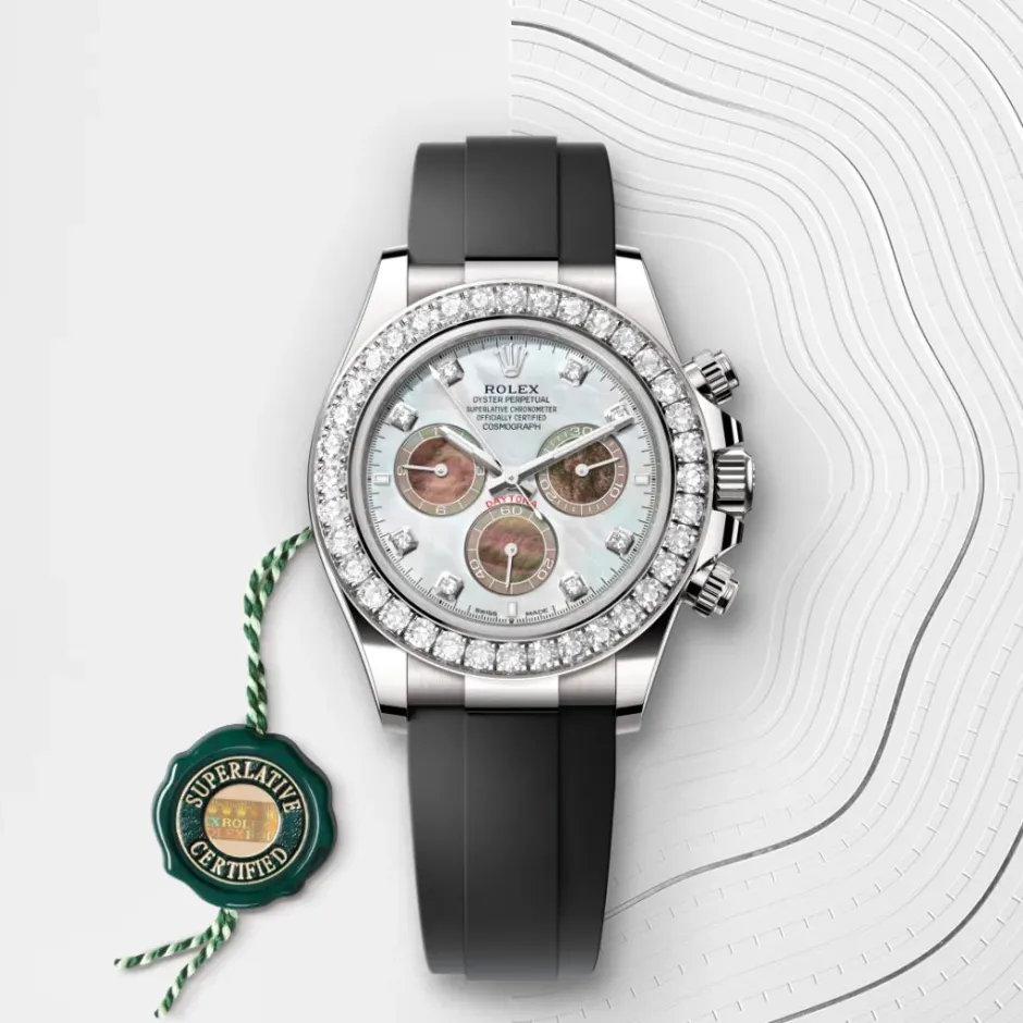 rolex Cosmograph Daytona Oyster, 40 mm, white gold and diamonds M126589RBR-0001