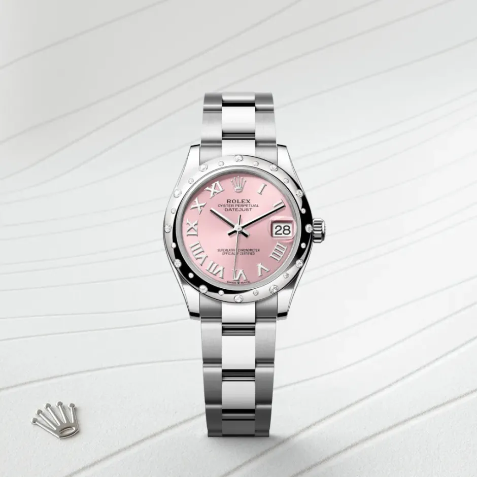 rolex Datejust 31 Oyster, 31 mm, Oystersteel, white gold and diamonds M278344RBR-0021