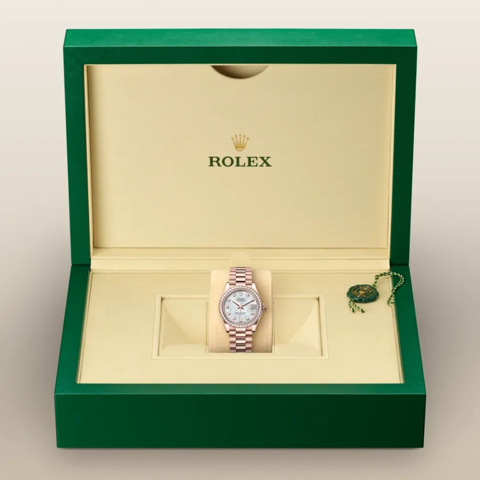 rolex Datejust 31 Oyster, 31 mm, Everose gold and diamonds M278285RBR-0005