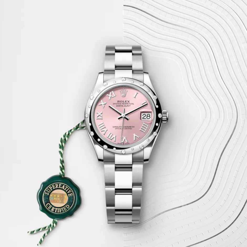 rolex Datejust 31 Oyster, 31 mm, Oystersteel, white gold and diamonds M278344RBR-0021