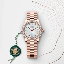 rolex Datejust 31 Oyster, 31 mm, Everose gold and diamonds M278285RBR-0005