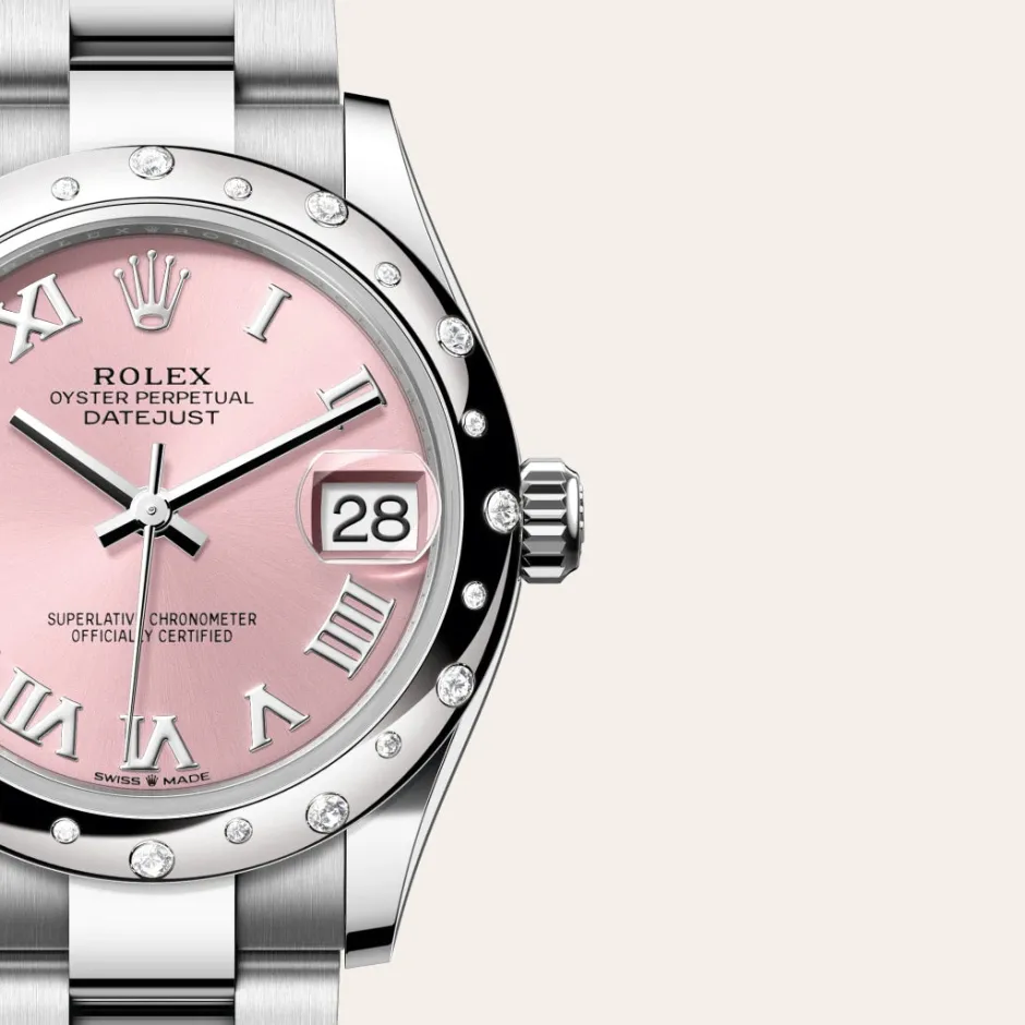 rolex Datejust 31 Oyster, 31 mm, Oystersteel, white gold and diamonds M278344RBR-0021